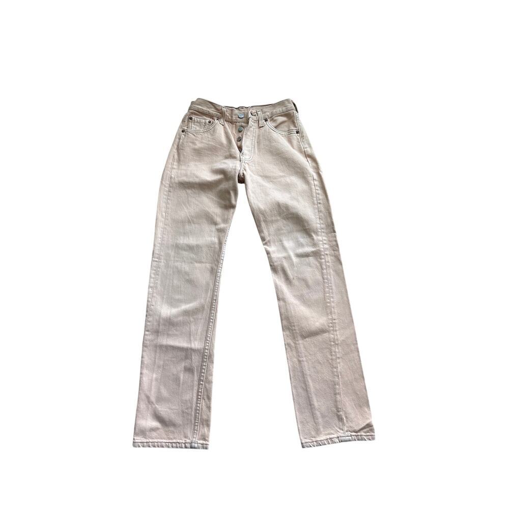 Vintage Levi's 701 Student Jeans W26 L30 Peach Blush Made in USA Button Fly